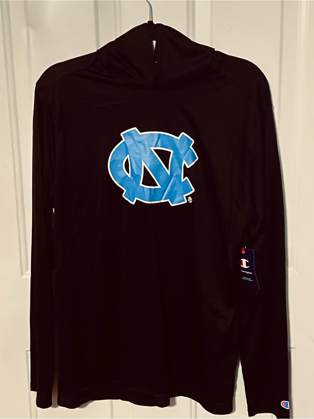 Champion North Carolina Black Moisture Control Hoodie Tee